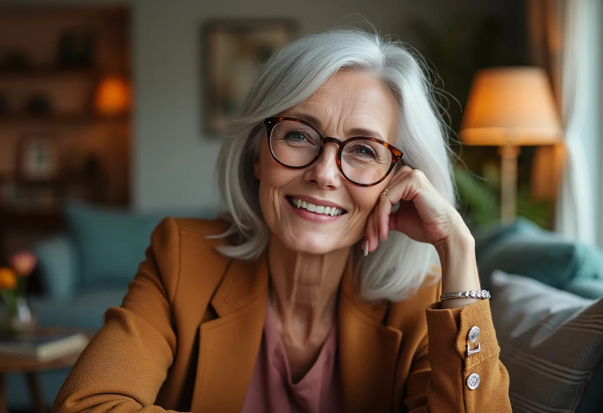 femme 60 ans lunettes coupe cheveux